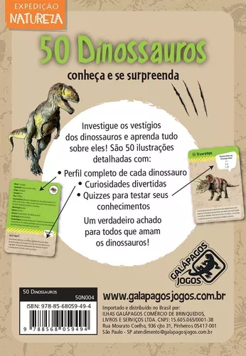 50 Dinossauros - conheça e se surpreenda - Galápagos Jogos (Moses)