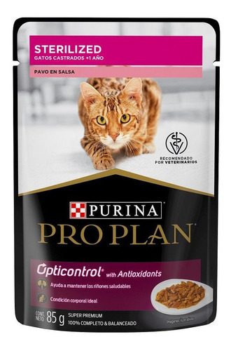 Imagen 1 de 1 de Alimento Pro Plan Sterilized Gato Adulto Pollo Sobre De 85g