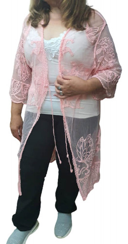 Kimono Importado De Tul Largo (s10019) 