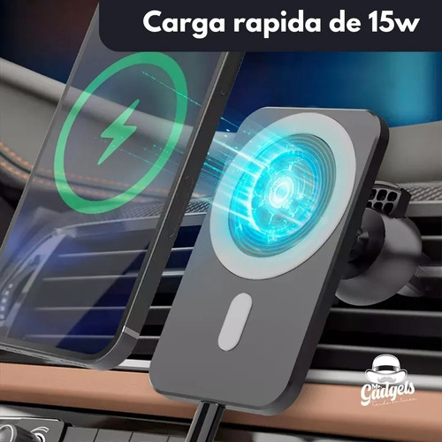 Imagen 3 de 9 de Soporte Cargador + Adaptador Auto Coche Para iPhone Magsafe