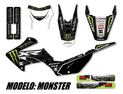 Kit De Calcos P/ Honda Tornado 2023 -monstr- Laminado Grueso