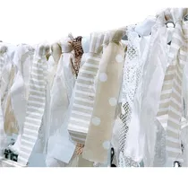 Comprar Guirnalda De Tela Tiras Fleco Encaje Arpillera