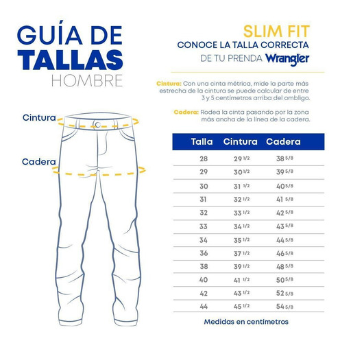 Imagen 5 de 5 de Jeans Vaquero Wrangler Hombre Slim Fit - H936wbk