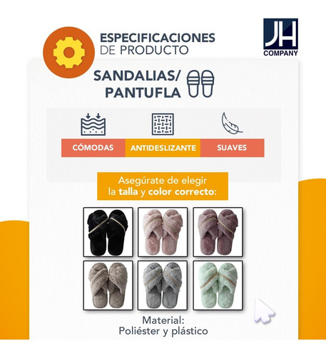 Imagen 7 de 9 de Pantuflas Sandalia Dama Peluche Suave Cruzadas Comodas Felpa