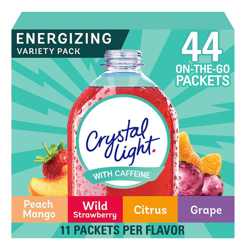 Crystal Light Energy Con Cafeína 44 Sobres Varios Sabores
