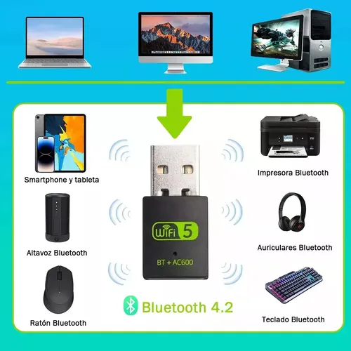 Adaptador USB Wi-Fi 5G 600MB + Bluetooth 5.0 PC Notebook Domoko