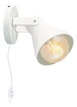 Comprar Lampara Aplique Negro Velador Pared Deco Moderno Luz Led E27 Estructura Blanco