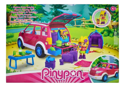 Pinypon Carro De Campismo 20 Accesorios Famosa Cd Color Rosa oscuro