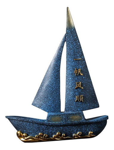 Sailing Ship Statue Feng Shui Decoration Table Figurine