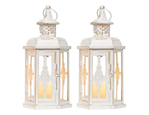 Jhy Design Set Of 2 Decorative Lanterns -10inch High Vintage