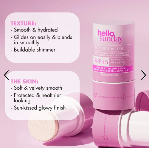 Hello Sunday The Shimmer One Stick Spf 45 Bloqueador Luminos