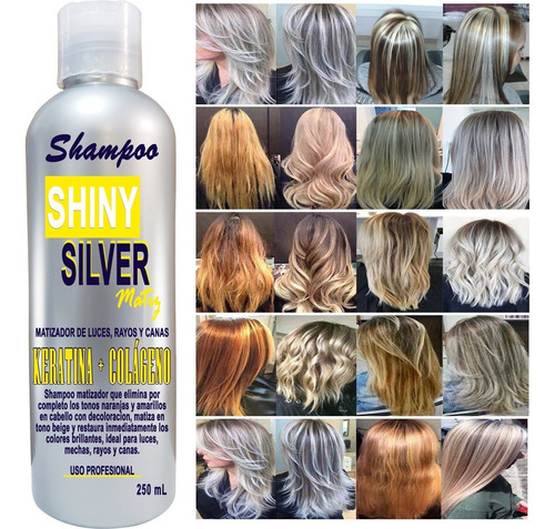 Imagen 2 de 3 de Shampoo Matizador Silver 250ml Cabello Rubio