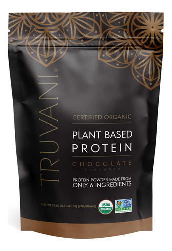 Proteína En Polvo Truvani Chocolate Orgánico A Base De Plant