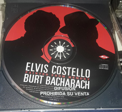 Elvis Costello Burt Bacharach Painted Memory Cd Promo 1998 