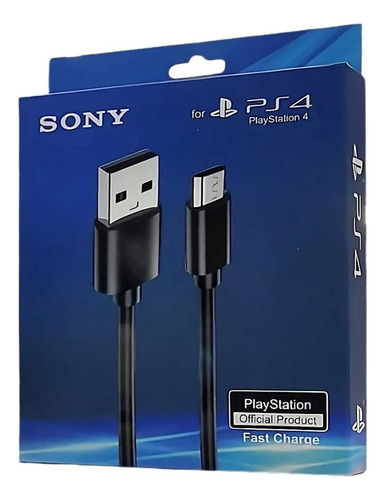 Cable De Carga Usb Para Play 4 Largo 1,4 Metros