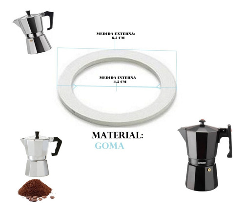 Goma Para Cafetera Marca Greca De 3 Tazas Material Goma 