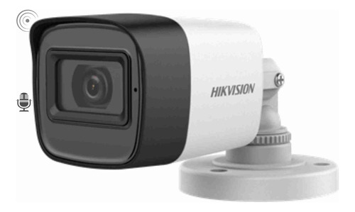 Cámara Bala 5mp Plástica, Lente 2.8mm Con Audio, Hikvision