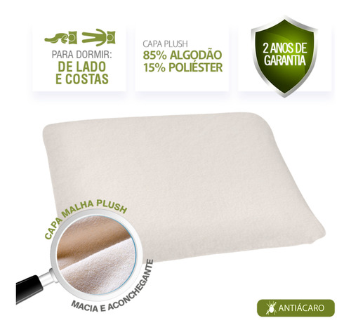 Kit Com 3 Travesseiros Nasa Luxo Alto 17cm - Macio
