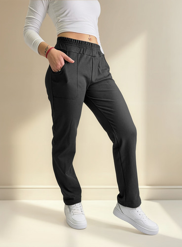 Jogging Recto Mujer Tiro Alto Abrigado Darlon Soft