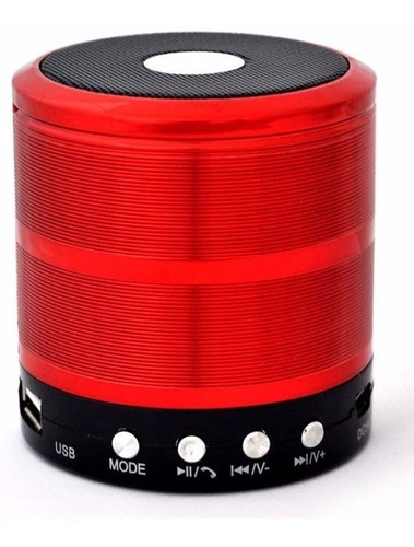 Mini Caixa De Som Portátil Speaker Ws-887 - Vermelho