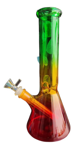 Ice Bong De Cristal Rasta + Bowl + Downstem Tubo Vidrio