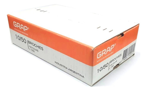 Broches Abrochadora Grap Nº 10/50 X100 Cajas X1000 Broches Color Plateado