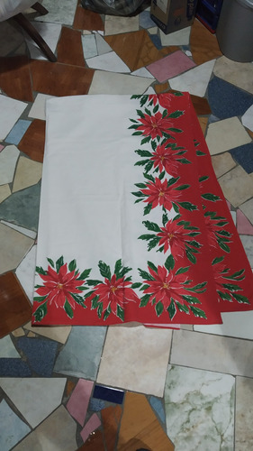 Mantel Rectangular De Tela Flor De Navidad 240x155cms 