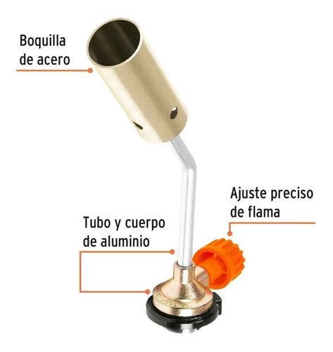 Mechero Para Lata De 1/4 De Vuelta + 2 Cartuchos, Truper