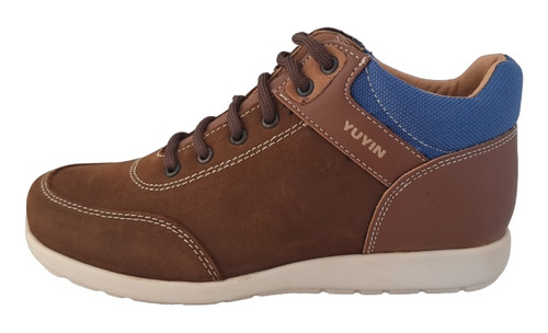 Zapato Niño Vestir O Casual Yuyin 20421 Piel Café Nobuck