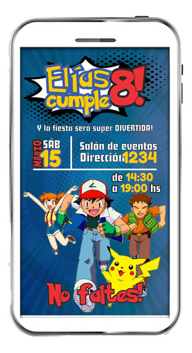 Invitación Digital Pokemon #1 Tarjeta Digital