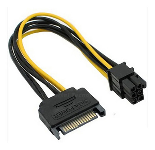 Cable Poder Sata Hembra 15pin A 6 Pin Pci Express Video 20cm