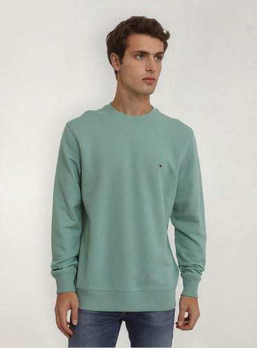 Polerón Solid Con Cuello Redondo Verde Tommy Hilfiger