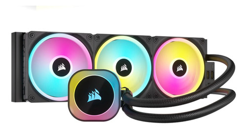 Enfriador de agua Corsair H170i Icue Link Preto Qx140 Pwm 420 mm Led Argb