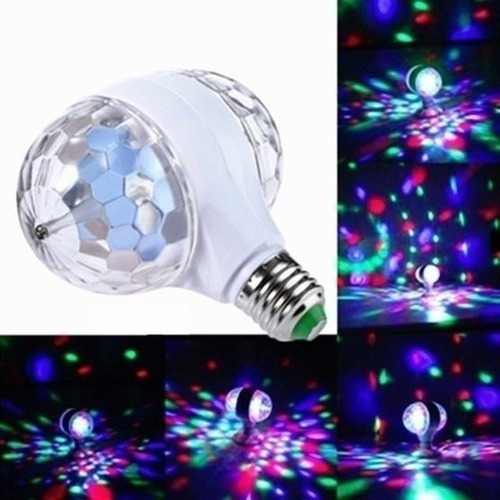 Lampara Foco Luces Fiesta Led Giratoria Color Rgb Boliche 6w