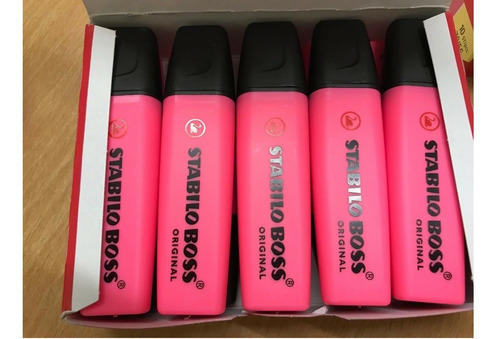 Caja Con 10 Marcatextos Stabilo Boss Rosa Fluorescente 70/56