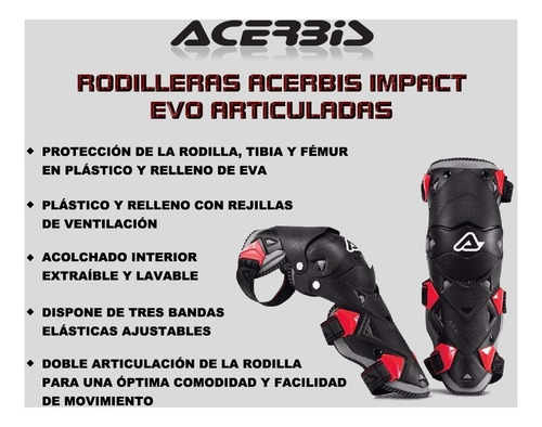 Imagen 4 de 7 de Rodilleras Motocross Acerbis Evo 3 Articuladas Motoscba P