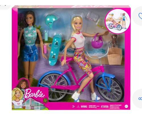 Set 2 Barbies Día De Paseo En Bicicleta