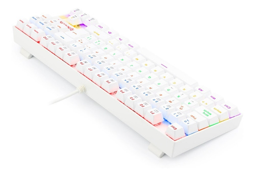 Imagen 6 de 9 de Teclado Gamer Redragon Kumara K552 Rainbow Blanco Red Sp F