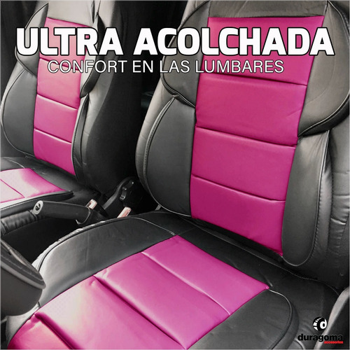 Imagen 3 de 8 de Funda Cubre Asiento Cuerina Ultra Acolchada Soporte Lumbar