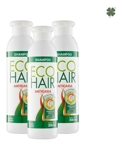 Eco Hair X 3 Shampoo Anticaída Fortalecedor Cabello X 200ml