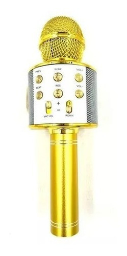 Microfone Karaokê Gold S Fio Bluetooth Speaker Usb Ws-858