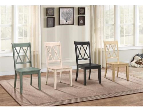 Homelegance Silla De Comedor Juego De 2 Verde Azulado