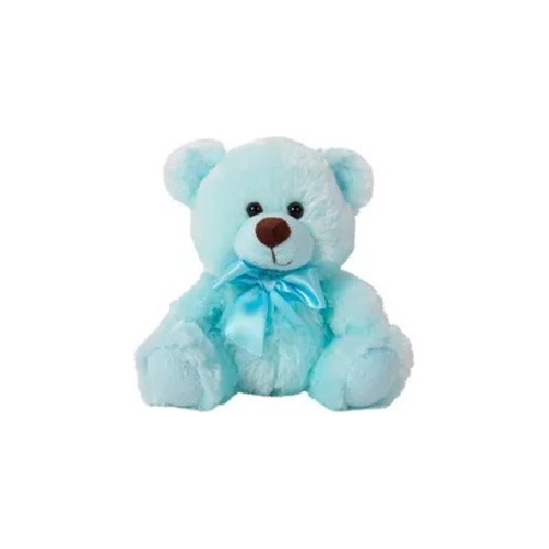 Oso Con Moño De Peluche Celeste Y Rosa 15cm