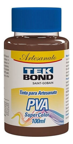 Tinta Pva Artesanato Tekbond Super Color 100ml Cores Escuras Cor Chocolate