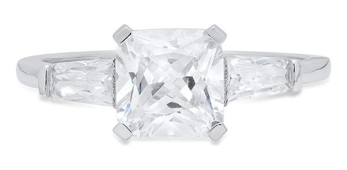 1,82 ct Cuadrado Esmeralda Corte Baguette Solitario 3-ston.