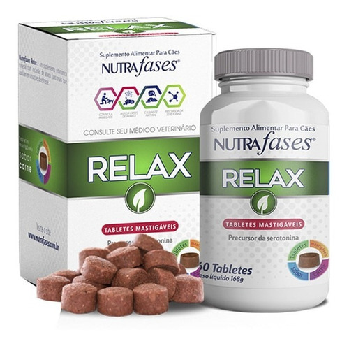 Imagem 1 de 4 de Nutrafases Relax 60 Tablet P/ Cães Para Ansiedade Nervosismo