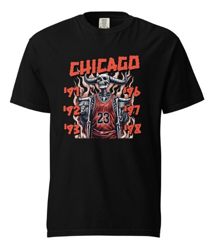 Polera Unisex Chicago Bulls Nba Toros Algodon Estampado