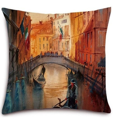 Cojin Funda Almohada Europa Venecia Paris - Sofa Cama Decor