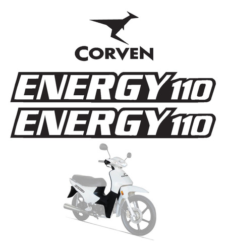 Kit Calcomanias Vinilo Moto Corven Energy 110 Negro