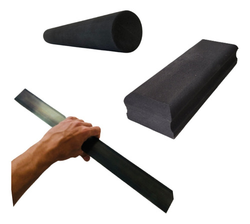 Kit 2 Taco Lixador Manual 100% (7x28rigido /régua +cilindro) Quantidade De Cascalhos 0